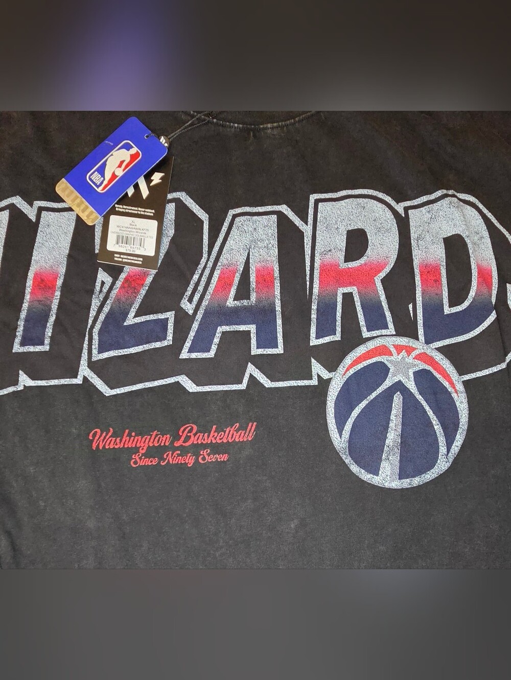 Washington Wizards Men’s Oversized Graphic Long Sleeve Shirt Black XL NWT NBA - Picture 3 of 6